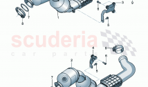 Exhaust pipe with pre-catalyst Retainer for exhaust pipe