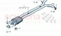 Exhaust pipe with front silencer