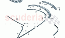 Trim for door window frame trim strip for fender and door
