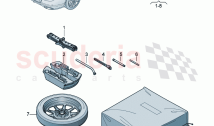 Vehicle tools for temporary spare wheel