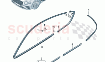 Trim for door window frame trim strip for fender and door