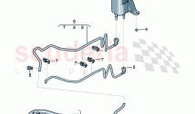 vapour container for activated charcoal canister ventilation for fuel tank