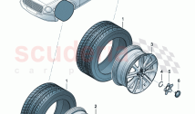 Genuine accessories Aluminium rim with winter tyre For attachment to: