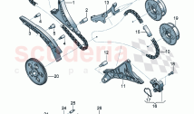 timing chain slide rail chain tensioner drive for oil pump