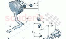 Rear silencer with exhaust flap Trim for exhaust tail pipe