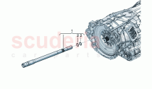 Hollow output shaft for front axle differential