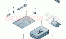 Vehicle tools breakdown set with compressor