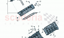 Cylinder head with valves (without camshaft) Cylinder head gasket