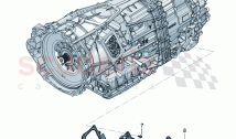 Housing cover Hi. volt. wire, tract. motor for 8-speed automatic gearbox
