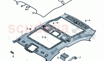 Moulded headliner Panoramic glass roof