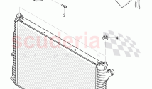 Coolant radiator, reservoir with attachment, parts
