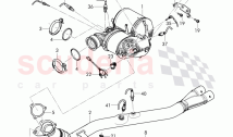 Exhaust pipe with catalyst and particulate filter, exhaust pipe