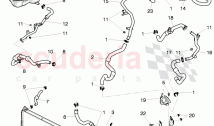 Coolant hoses and pipes, Engine bay, F 3W-6-039 273>> 3W-7-045 224