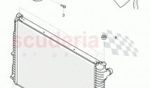 Coolant radiator, reservoir with attachment, parts