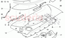 trim for parcel shelf, rear