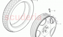 diaginal tire (spare wheel), alloy wheel
