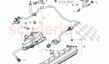 Fuel line with vent, hose, valve for charcoal, cannister