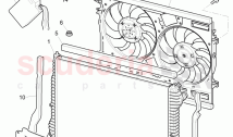 Coolant radiator, Coolant expansion tank, air duct, F >> 3W-6-039 272