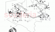 Coolant hoses and pipes, engine, F 3W-F-044 096>>, F ZA-F-044 096>>