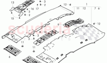 moulded headlining, for vehicles without, sliding roof