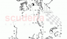 Exhaust gas turbocharger, oil return line, oil pressure line, water tube