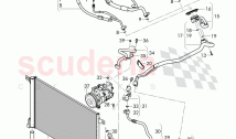 refrigerant condenser with dryer, refrigerant circuit, Engine bay