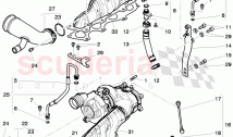 Exhaust gas turbocharger, (water-cooled), oil return line, oil pressure line, Serv&hellip;