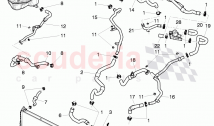 Coolant hoses and pipes, Engine bay, for vehicles with coolant auxiliary heater, F&hellip;
