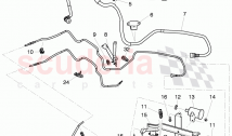 container for activated, charcoal canister, ventilation for fuel tank