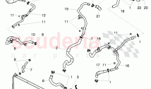 Coolant hoses and pipes, Engine bay, for vehicles with coolant auxiliary heater, F&hellip;
