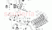 secondary air pump, secondary air control valve, pipes and hoses for purge system
