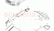 windshield glass, rear and side window, D - MJ 2018>>