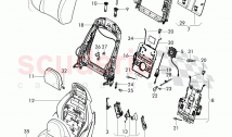 seat, backrest cushion with cover, headrest
