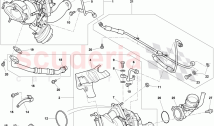 Exhaust gas turbocharger, oil return line, oil pressure line, F 3W-8-051 806>>, F &hellip;