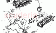 vacuum hoses with connecting parts, engine
