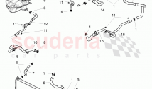 Coolant hoses and pipes, Engine bay, F 3W-7-051 259>>, F ZA-A-062 022>>