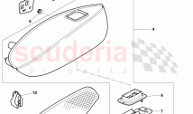 armrest for door trim panel, loudspeaker grille