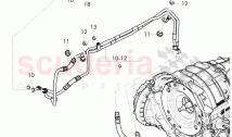 Gear oil cooler, oil pressure line, for front axle differential, for 8-speed autom&hellip;