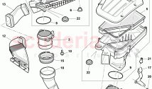 air cleaner with connecting, parts, intake air duct, support for air cleaner
