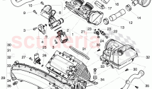 intake manifold - upper part, throttle valve, cut-off valve, suction hose