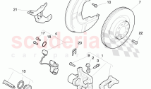 brake disc, splash shield for brake disc, brake caliper, D >> - MJ 2014