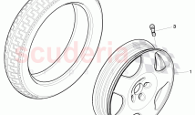 diaginal tire (spare wheel), alloy wheel