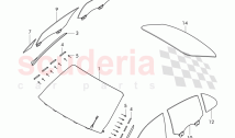 windshield glass, rear and side window
