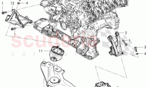 Engine mounting, mount for elevating mechan.