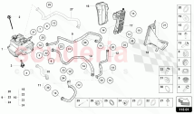 HYDRAULIC SYSTEM AND FLUID CONTAINER WITH CONNECT PIECES