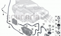 Fuel tank breather line/carbon canister