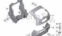 Mounting parts, centre console, rear