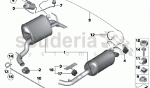 Exhaust system, rear