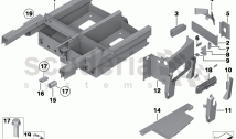 Mounting parts for trunk floor panel