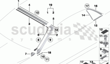Glazing, mounting parts